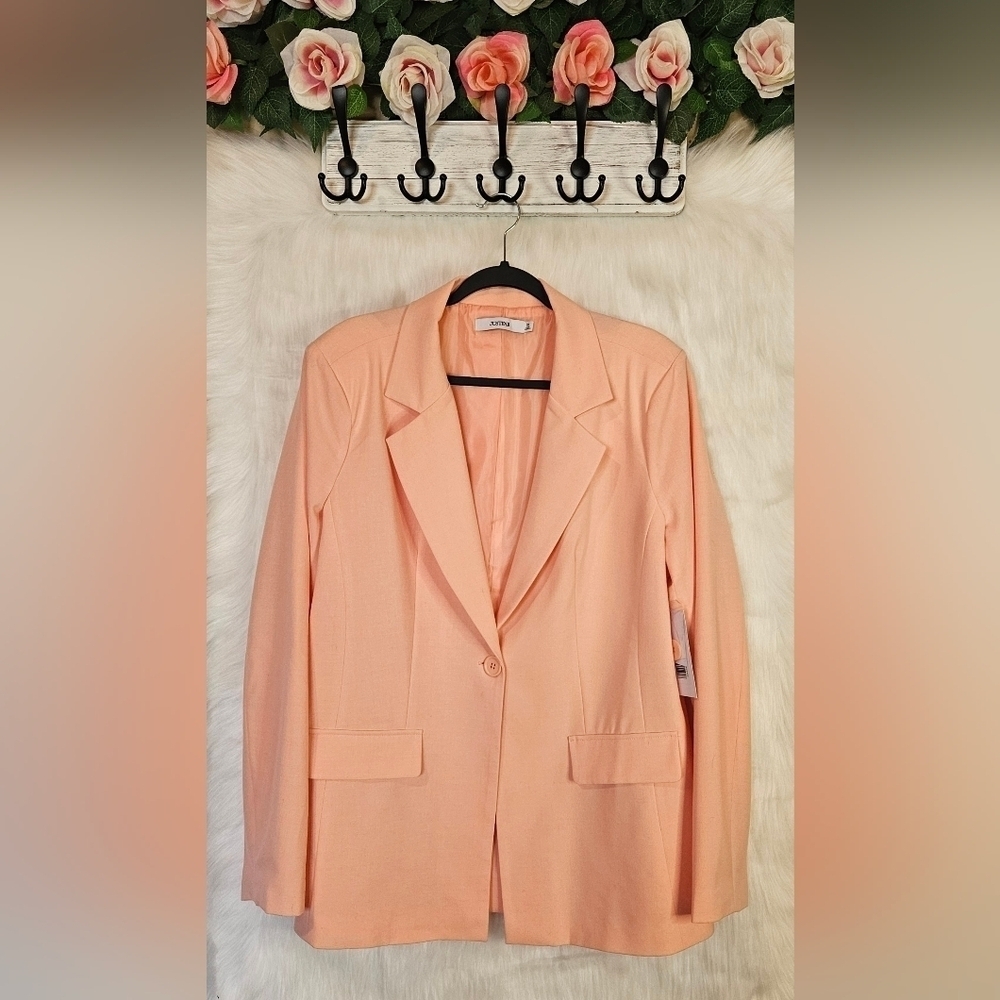 JustFab Hello Spring Pastel Peach Blazer